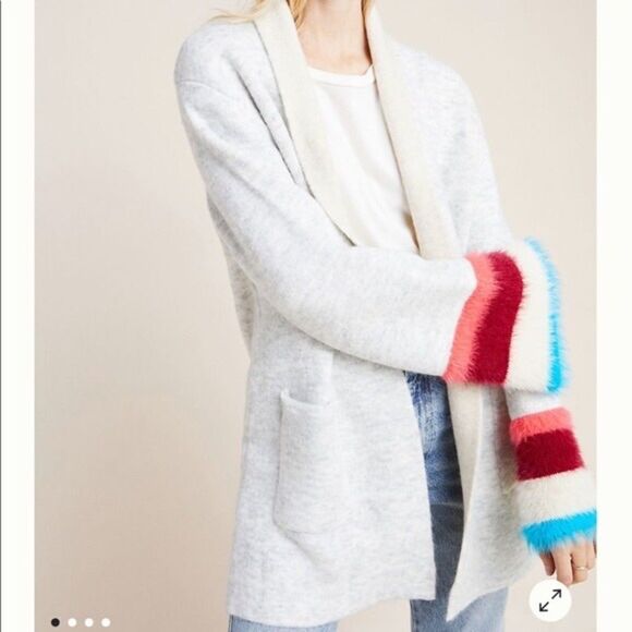 Anthropologie Maude Vivante Flore Color Block Cardigan - Picture 1 of 10